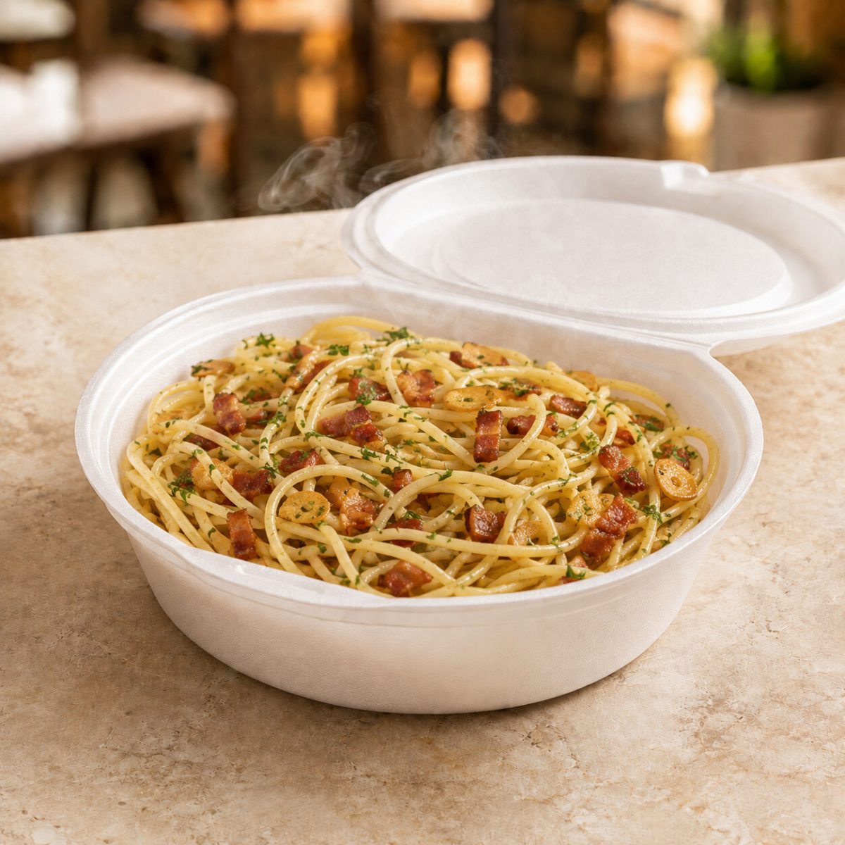 Macarrão Alho e Óleo e Bacon